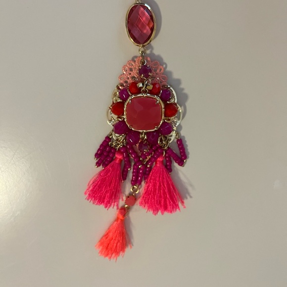 Lilly Pulitzer Elegant Pink and Gold Tassel Necklace - Picture 3 of 4